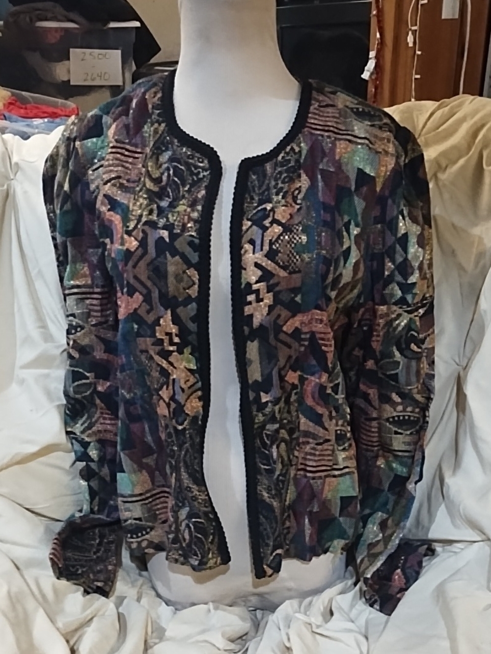 Requirements Multicolor Geometric Open-Front Blazer